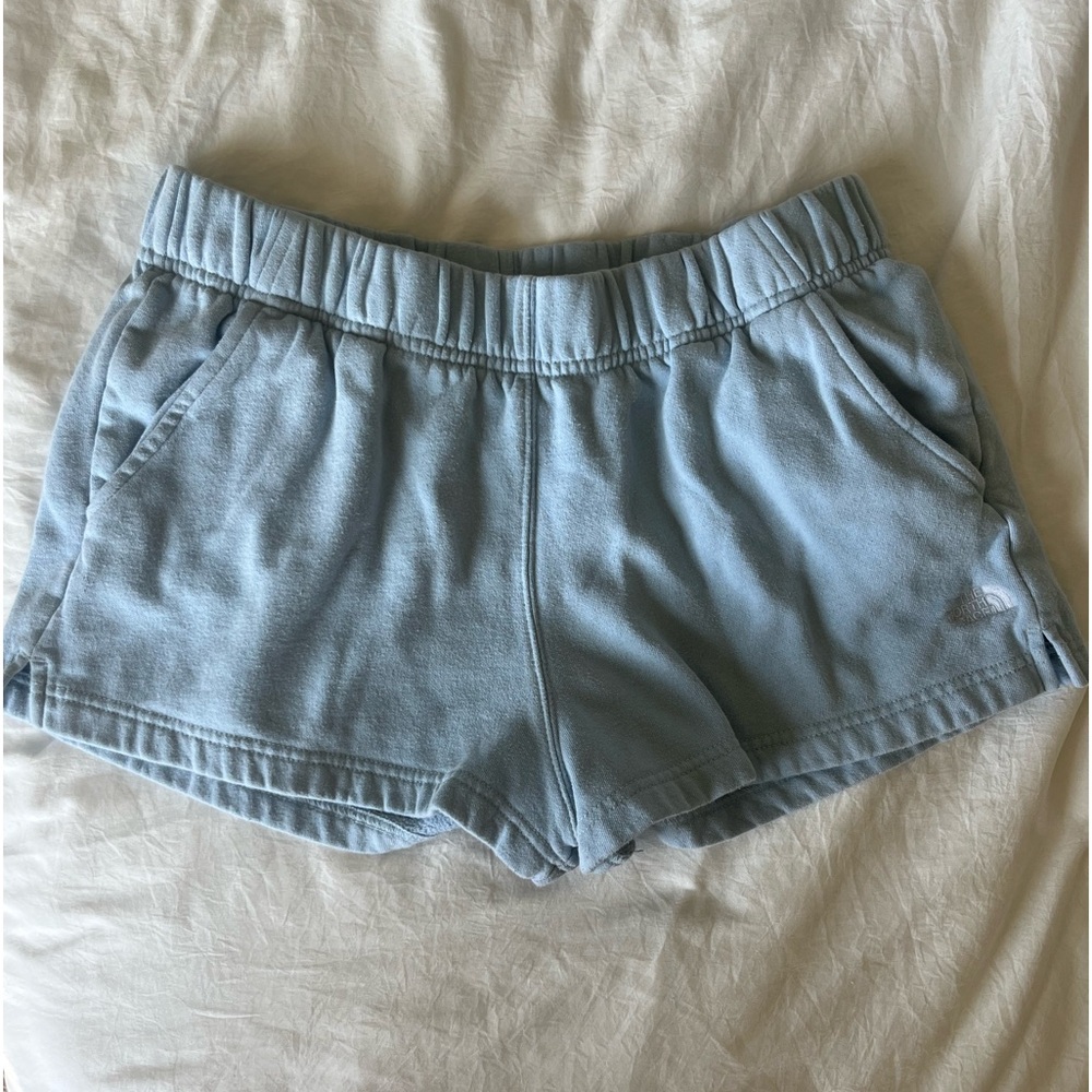 LIGHT BLUE NORTHFACE SWEATSHORTS | SIZE LARGE